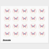 Sticker Rond Baby shower Bug Boho Soft Glow Live Butterfly (Feuille)