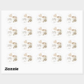 Sticker Rond Baby shower café (Feuille)