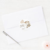Sticker Rond Baby shower café (Enveloppe)