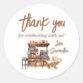Sticker Rond Baby shower café bébé (Devant)