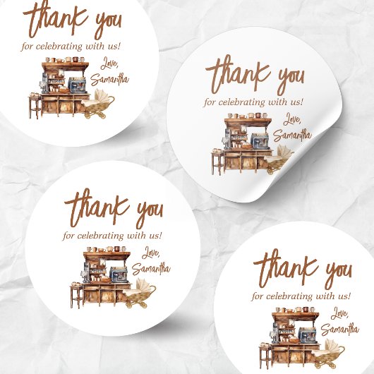 Sticker Rond Baby shower café bébé