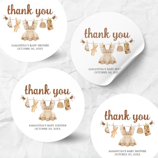 Sticker Rond Baby shower café brasserie