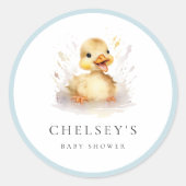 Sticker Rond Baby-Shower Caneton (Devant)