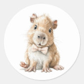 Sticker Rond Baby Shower Capybara  (Devant)