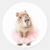 Sticker Rond Baby Shower Capybara  (Devant)