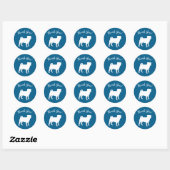Sticker Rond Baby shower carlin Silhouette (Feuille)