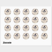 Sticker Rond Baby shower Casquette Neutral Simple Little Boo Wi (Feuille)