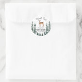 Sticker Rond Baby shower cerf Merci (Sac)