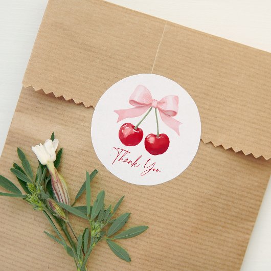 Sticker Rond Baby shower cerise