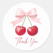 Sticker Rond Baby shower cerise (Devant)