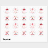 Sticker Rond Baby shower Cerise sur le dessus Red Coquette Bow (Feuille)