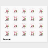 Sticker Rond Baby shower cerisier - Merci (Feuille)