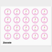 Sticker Rond baby shower 'C'est une fille' (Feuille)