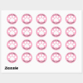 Sticker Rond Baby shower - C'est une fille - thème Empreinte de (Feuille)