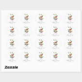 Sticker Rond Baby shower champignons (Feuille)