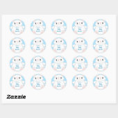 Sticker Rond Baby shower chat Kitty Blue (Feuille)