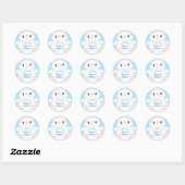 Sticker Rond Baby shower chat Kitty Blue (Feuille)