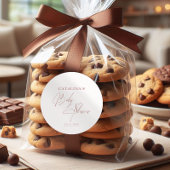 Sticker Rond Baby Shower Chic Écriture Rose Doré