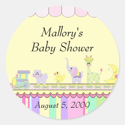 Sticker Rond Baby shower Circus Baby Train (Devant)