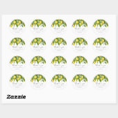 Sticker Rond Baby shower citron (Feuille)