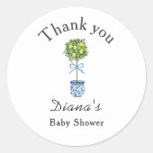 Sticker Rond Baby Shower Citron (Devant)