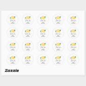 Sticker Rond Baby shower citron aquarelle (Feuille)