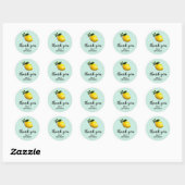 Sticker Rond Baby shower citron d'aquarelle en faveur (Feuille)