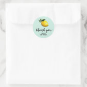 Sticker Rond Baby shower citron d'aquarelle en faveur (Sac)