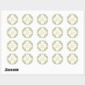 Sticker Rond Baby Shower Citron Feuillage (Feuille)