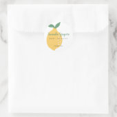 Sticker Rond Baby shower citron jaune mignon (Sac)