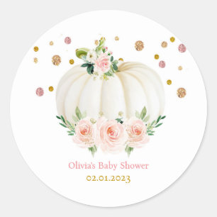 Sticker Rond Baby shower citrouille