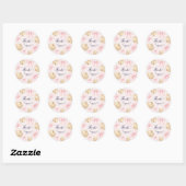 Sticker Rond Baby shower Citrouille arc rose délicat (Feuille)