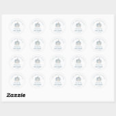 Sticker Rond Baby shower Citrouille bleu  Merci (Feuille)