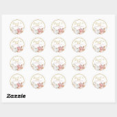 Sticker Rond Baby shower Citrouille Boho rose (Feuille)