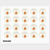 Sticker Rond Baby shower Citrouille Cute Kawaii (Feuille)