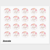 Sticker Rond Baby shower Citrouille d'aquarelle d'automne (Feuille)