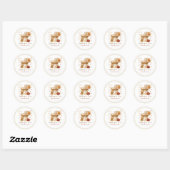 Sticker Rond Baby shower Citrouille d'automne (Feuille)