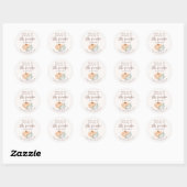 Sticker Rond Baby shower Citrouille de Fall Little (Feuille)