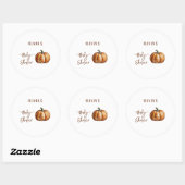 Sticker Rond Baby shower Citrouille de Fall Little (Feuille)