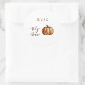 Sticker Rond Baby shower Citrouille de Fall Little (Sac)