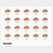 Sticker Rond Baby shower Citrouille de la feuille d'automne de (Feuille)