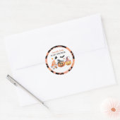 Sticker Rond Baby shower Citrouille d'Halloween (Enveloppe)