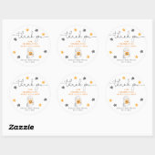 Sticker Rond Baby shower citrouille du fantôme d'Halloween (Feuille)