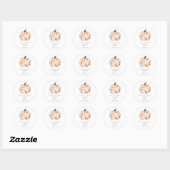 Sticker Rond Baby shower Citrouille Fleur sauvage d'automne (Feuille)