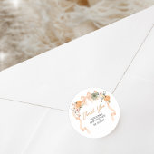 Sticker Rond Baby shower Citrouille Orange Bow
