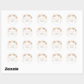 Sticker Rond Baby shower Citrouille Orange Bow (Feuille)