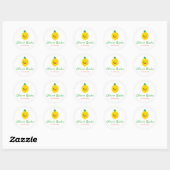 Sticker Rond Baby shower Citrus Lemon (Feuille)