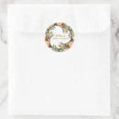 Sticker Rond Baby shower classique de couronne de Noël d'hiver (Sac)