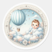 Sticker Rond Baby Shower Cloud 9 (Devant)