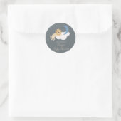 Sticker Rond Baby shower Cloud Lion Moon (Sac)